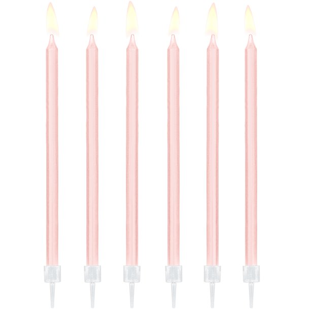 Light Pink Tall Candles - 14cm (12pk)
