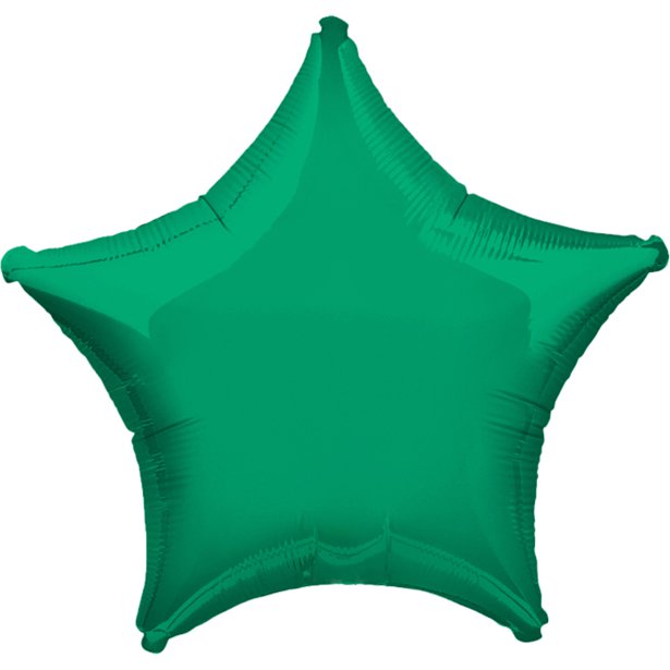 Green Star Balloon - 19'' Foil - unpackaged