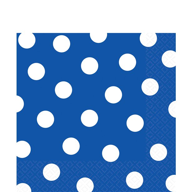 Royal Blue Polka Dot Napkins - 33cm (16pk)