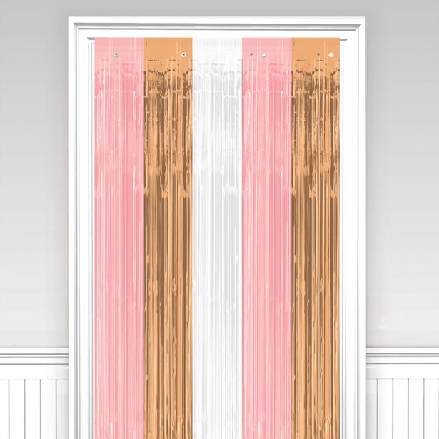 Rose Gold Blush Foil Curtain - 2.4m