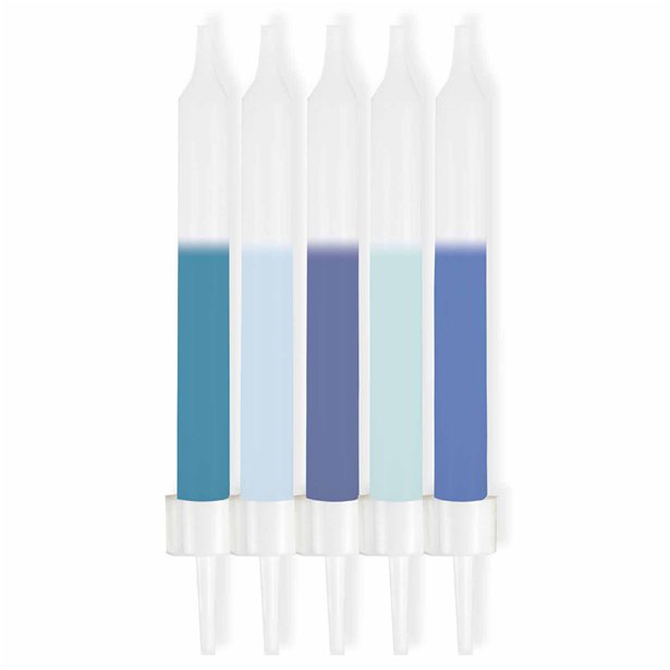 Blue Mix Candles - 6cm (10pk)