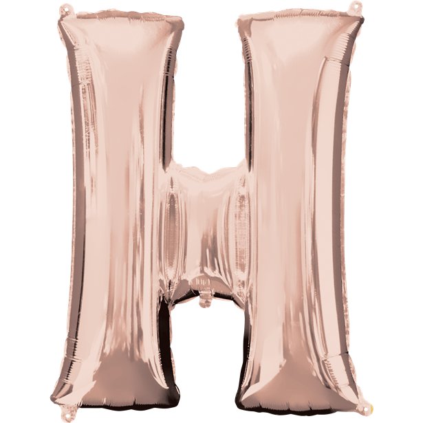 Rose Gold Letter H Balloon - 34 Foil
