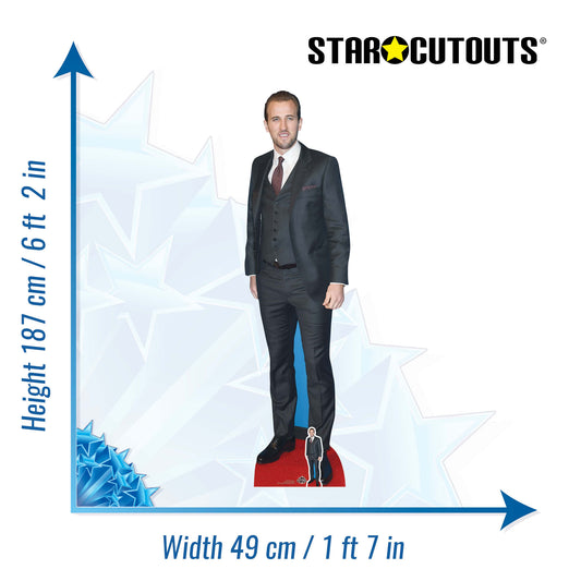 CS740 Harry Kane Footballer World Cup 2026 Height 187cm Lifesize Cardboard Cut Out With Mini
