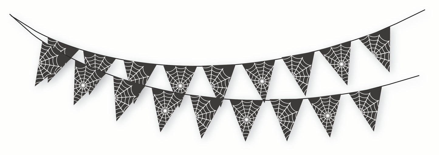 Spooky Spectacles Spider Web Pennant Banner - 3.6m