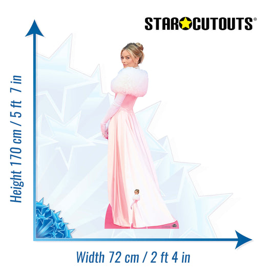 CS1225 Margot Robbie Pink Dress Height 170cm Lifesize Cardboard Cut Out With Mini