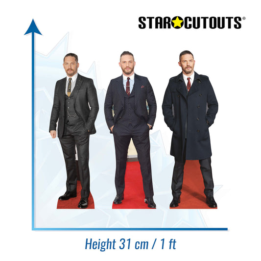 CS1233 Tom Hardy Shelf Top Cutout Pack of Three Cardboard Cutouts Height 31cm