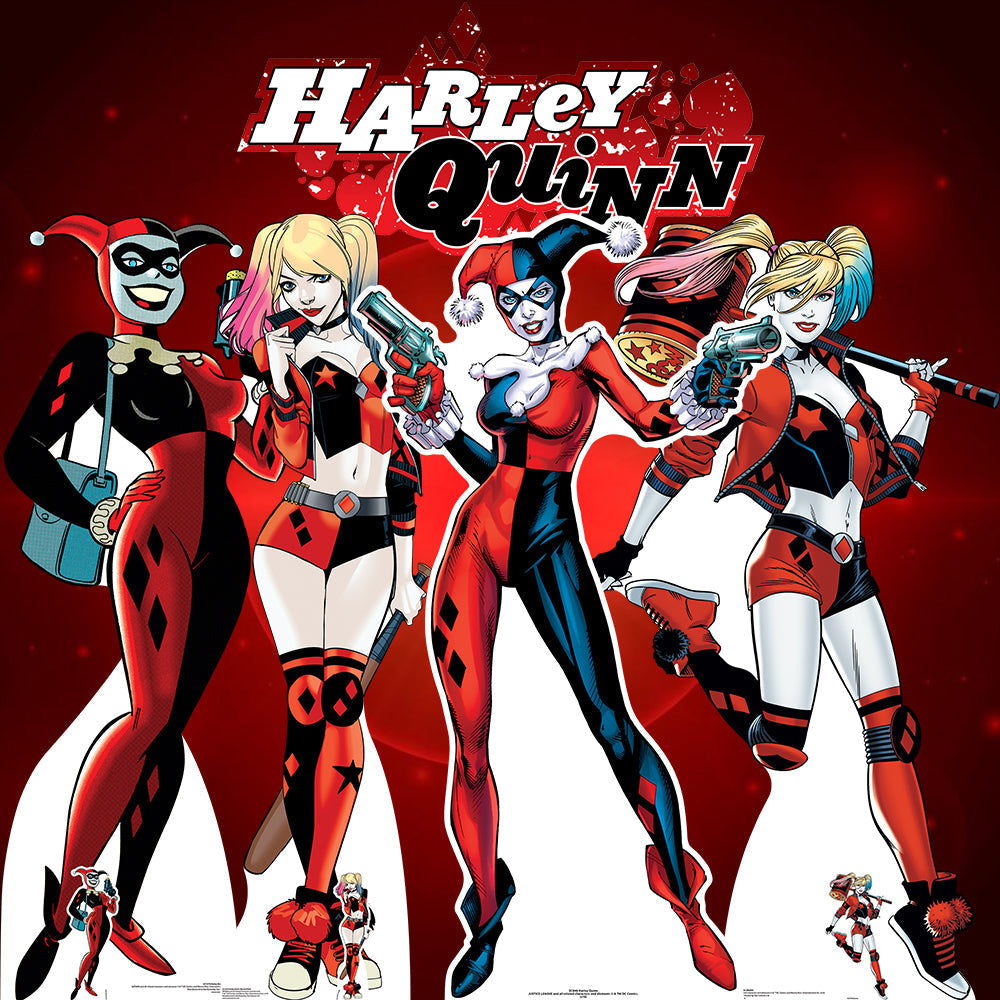 SC1346 Harley Quinn and The Joker Stand-In with Knife Cardboard Cut Out Height 192cm