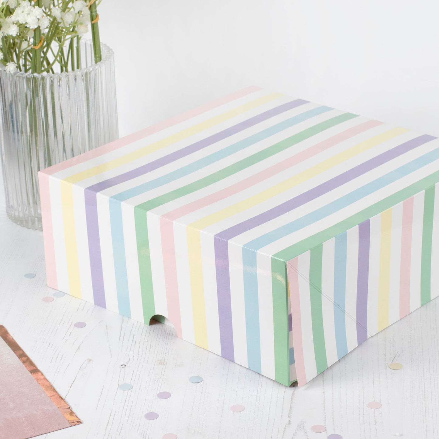 Pastel Striped Cake Boxes