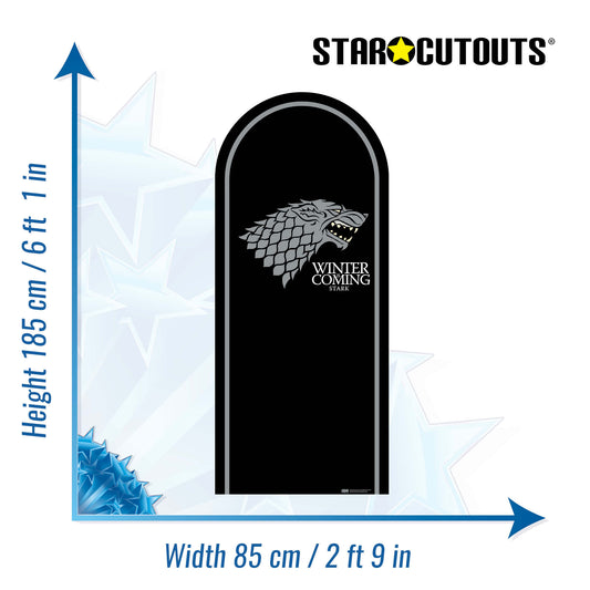 SC4541 Game of Thrones Stark Motif Sigil Backdrop Cardboard Cut Out Height 185cm