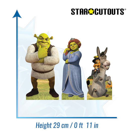 SC4734 Shrek Fiona Puss in Boots & Donkey Shelf Top Pack Cardboard Cutouts Height 29cm