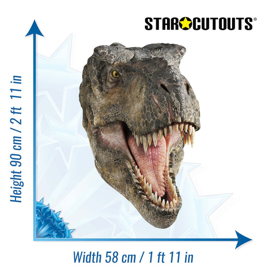 WA058 T-Rex Wall Art Dinosaur Jurassic World Rebirth Cardboard Cut Out Height 90cm