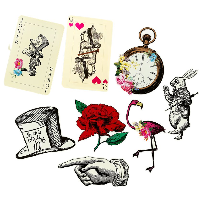 Alice in Wonderland Props - 42cm (8pk)