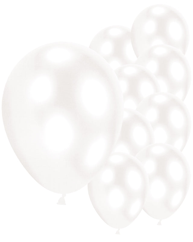 9'' Pearl White Latex Balloons (10pk)