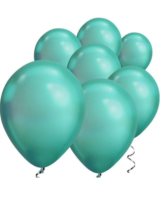 Green Chrome Balloons - 7" Latex