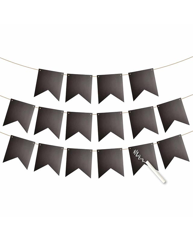 Personalisable Chalk Board Pennant Banner - 3.2m