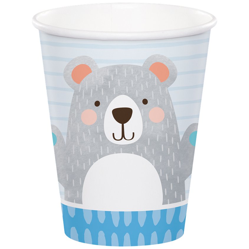 Birthday Bear Cups - 256ml (8pk)