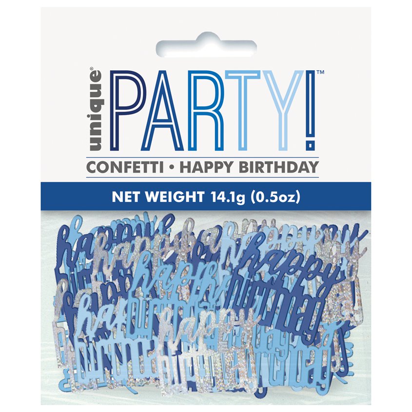 Blue 'Happy Birthday' Confetti (14g pack)