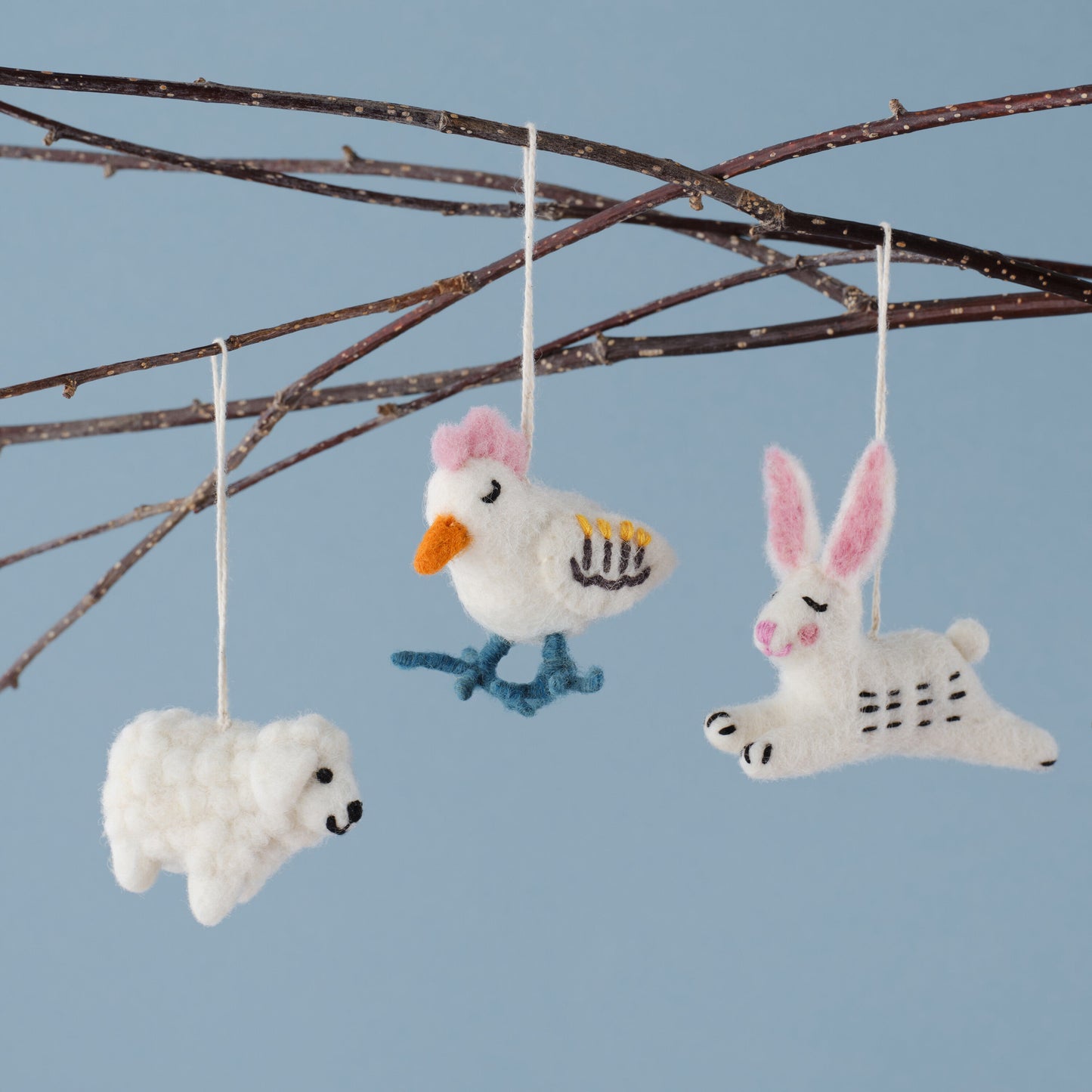 Felt Animal Easter Tree Decorations (3pk)