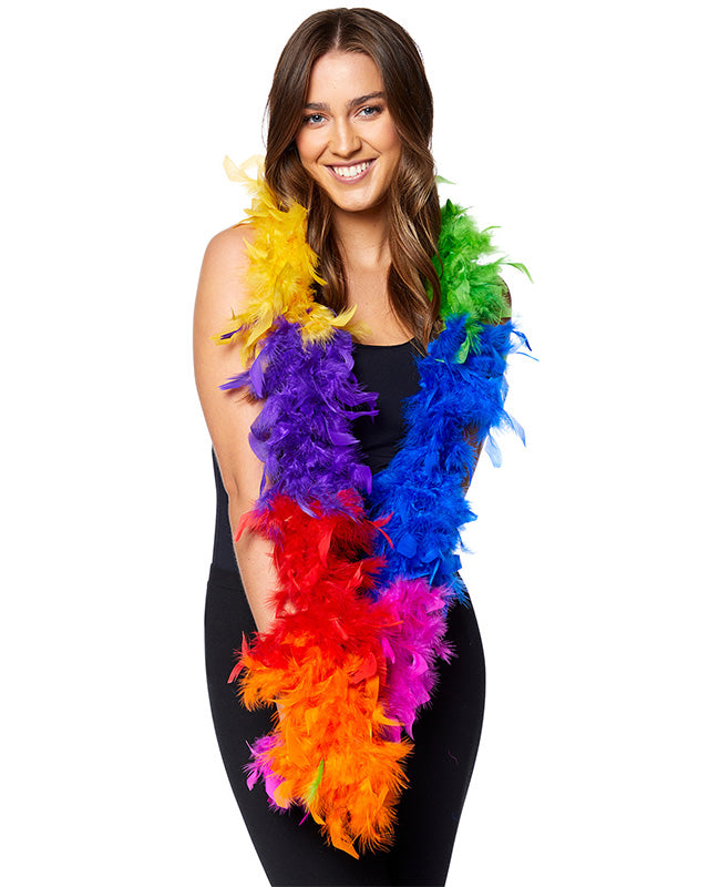 Rainbow Feather Boa -180cm