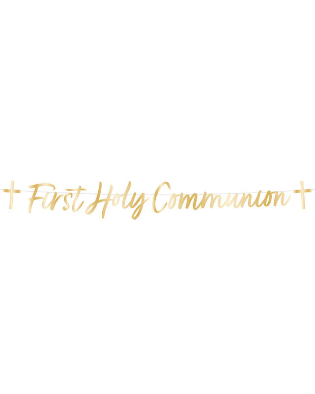 Botanical Celebration 'First Holy Communion' Paper Banner - 1.6m