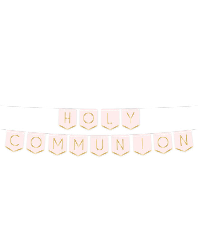 Pink Botanical 'Holy Communion' Paper Banner - 2.5m