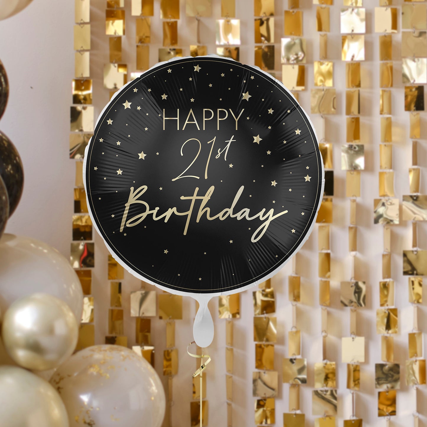 Black & Gold 21st Birthday Balloon