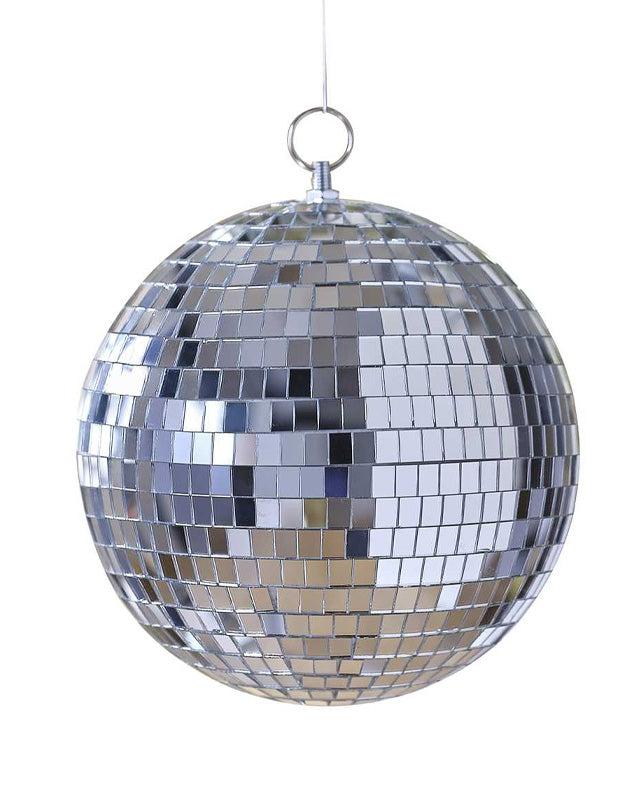 Silver Disco Ball Hanging Decoration - 20cm