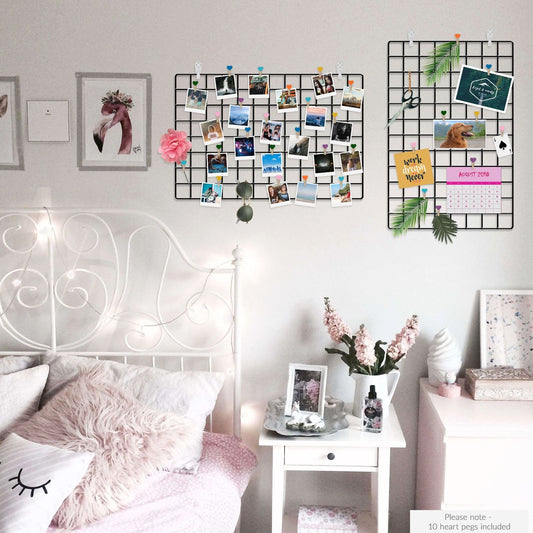 Hanging Grid Organisation & Photo Wall Panels - Pack of 2 Black | Pukkr