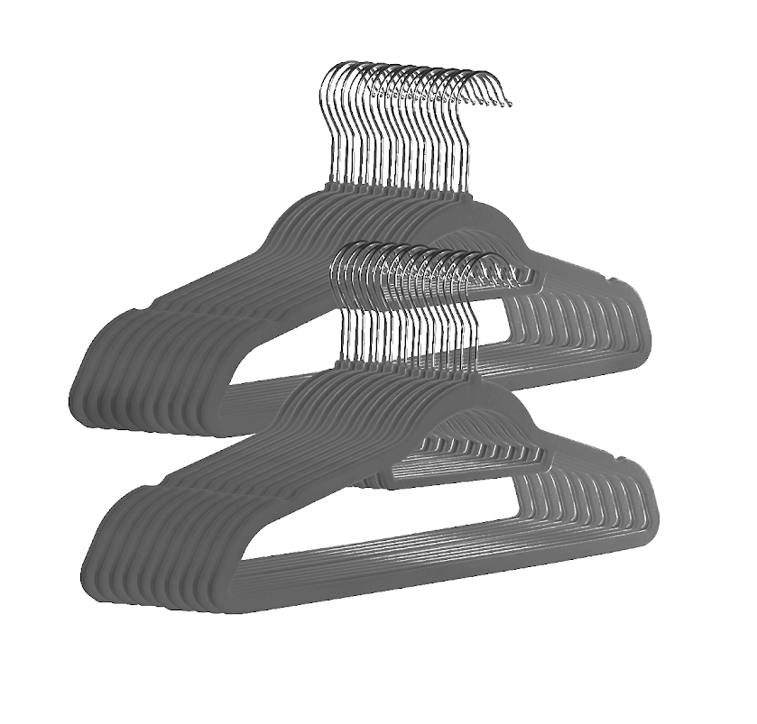 Velvet Coat Hangers Dark Grey - Pack of 50 | M&W