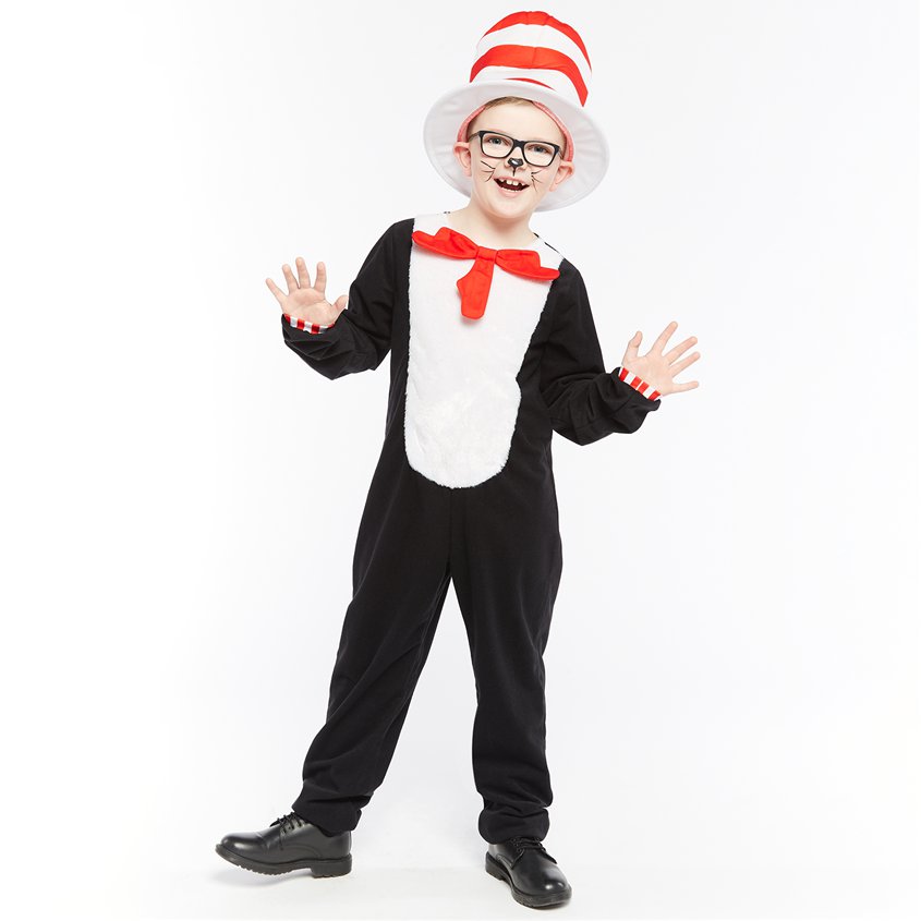 Dr Seuss Cat in the Hat Jumpsuit - Child and Teen Costume