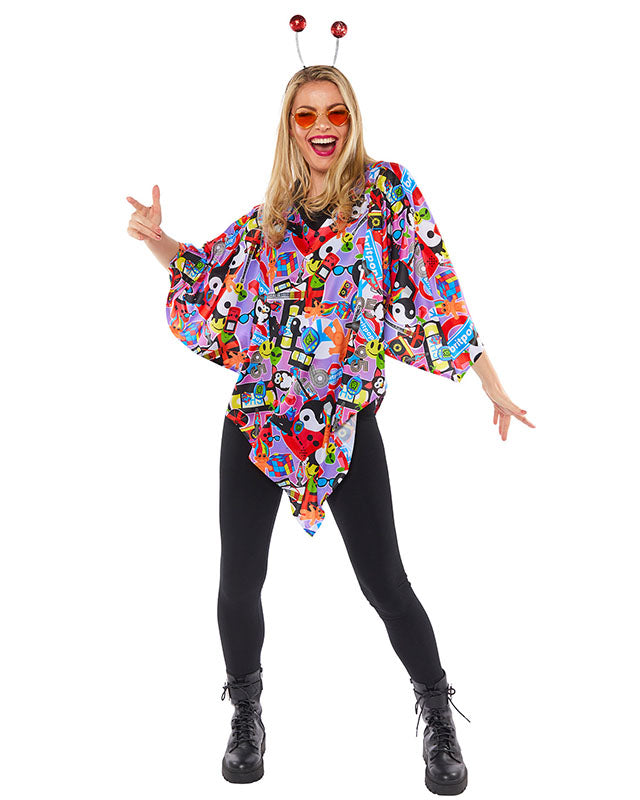 90s Retro Poncho - Adult Costume Party Delights Wondergroup 90s Retro Poncho - Adult Costume Party Delights Wondergroup