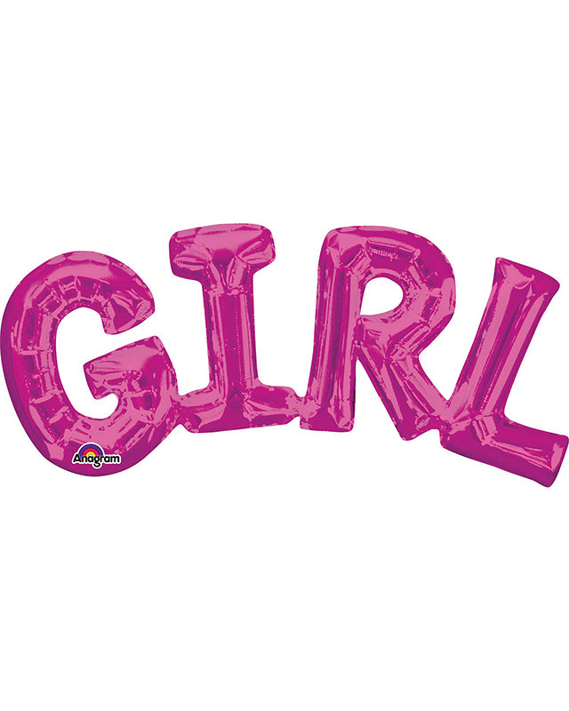 Girl Pink Foil Phrase Balloon