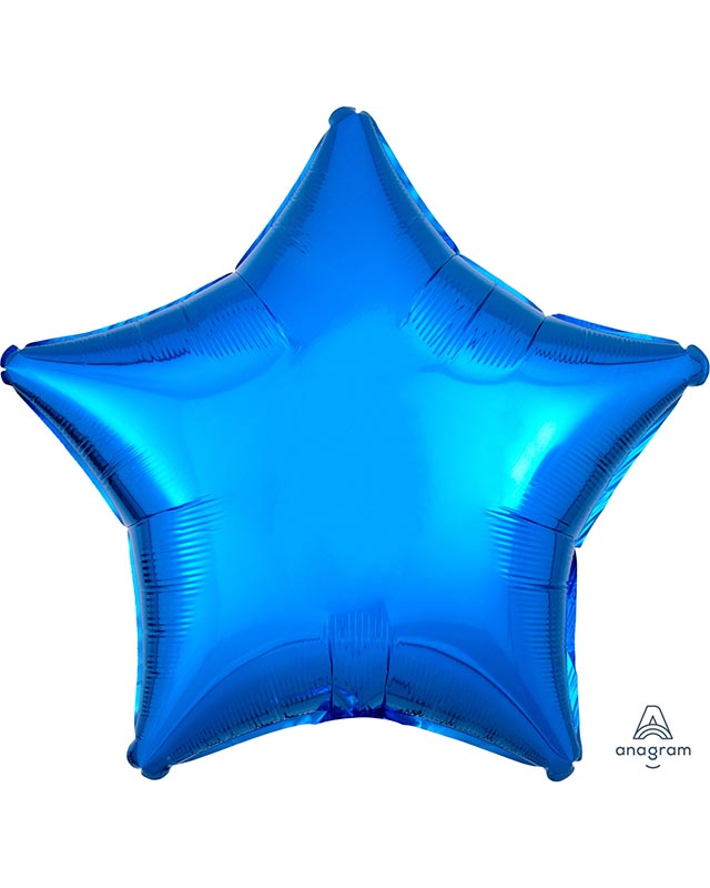 Metallic Blue Star Foil Balloon - 18" Foil