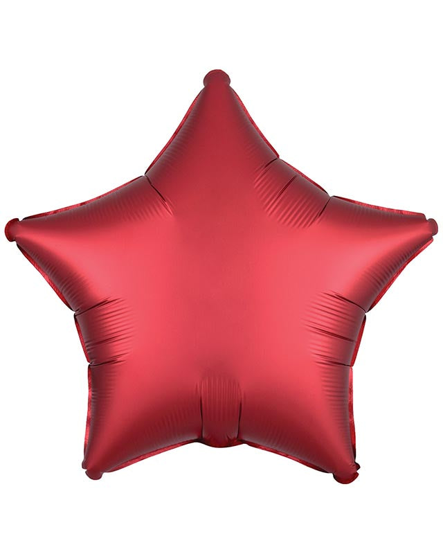 Silk Lustre Dark Red Star Balloon - 18" Foil