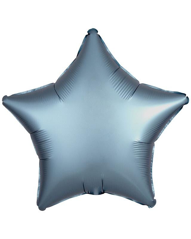 Silk Lustre Steel Blue Star Balloon - 18" Foil