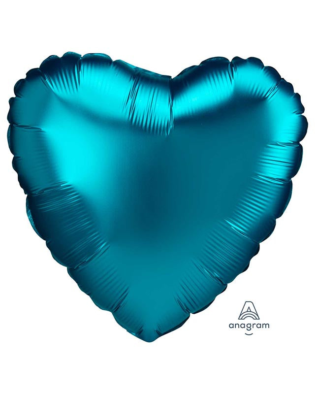 Satin Luxe Aqua Blue Heart Balloon - 18" Foil