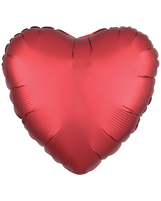 Silk Lustre Dark Red Heart Balloon - 18" Foil (Unpackaged)