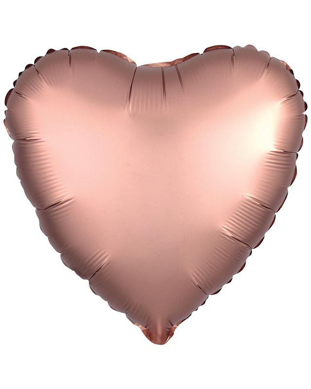 Silk Lustre Rose Gold Copper Heart Balloon - 18" Foil (Unpackaged)