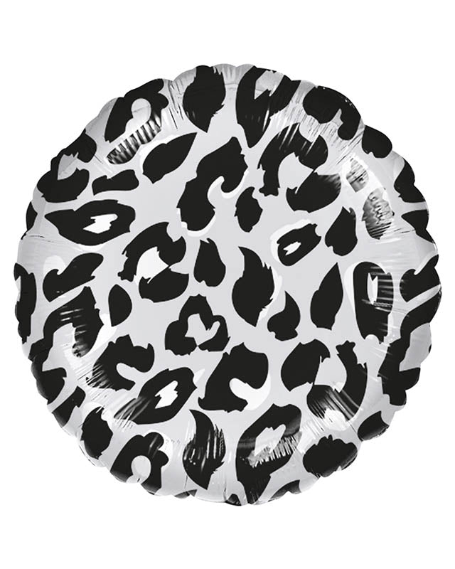 Snow Leopard Print Round Balloon - 18" Foil