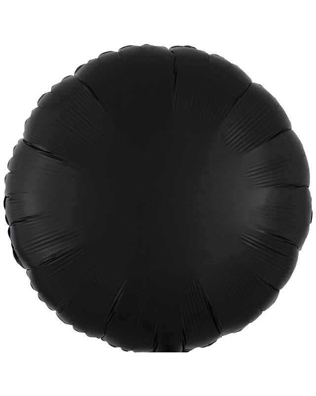 Silk Lustre Black Round Balloon - 18" Foil