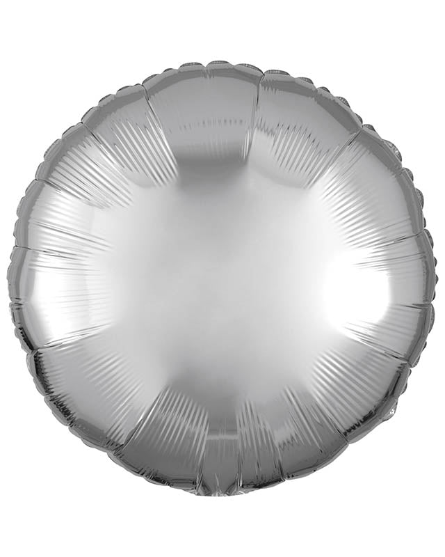 Metallic Silver Round Balloon - 18" Foil (Unpackaged)