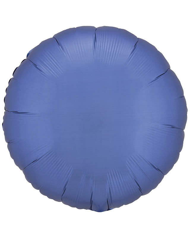 Silk Lustre Azure Blue Round Balloon - 18" Foil (Unpackaged)