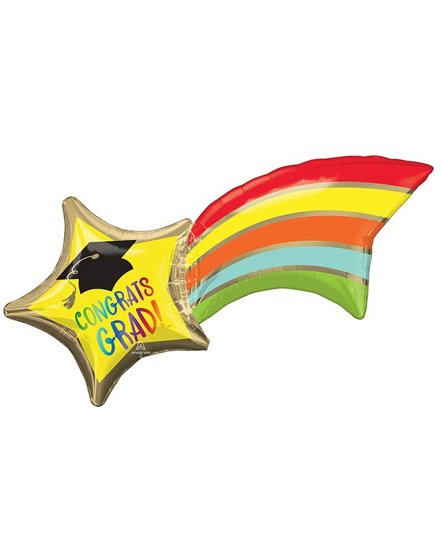 Rainbow Grad Shooting Star Supershape Balloon - 27" x 22" Foil