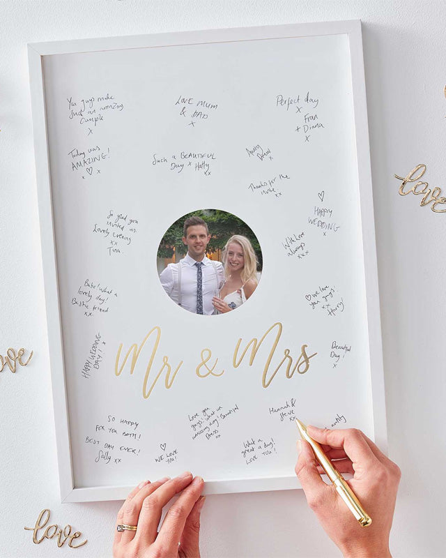 Gold Wedding Guest Book Frame