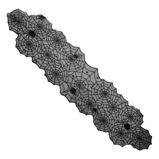 Black Spider Web Table Runner