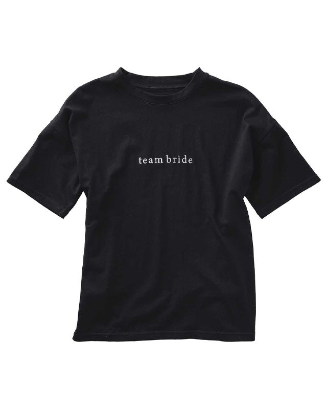 Black Embroidered 'Team Bride' Hen Party T-Shirt - Adult Costume