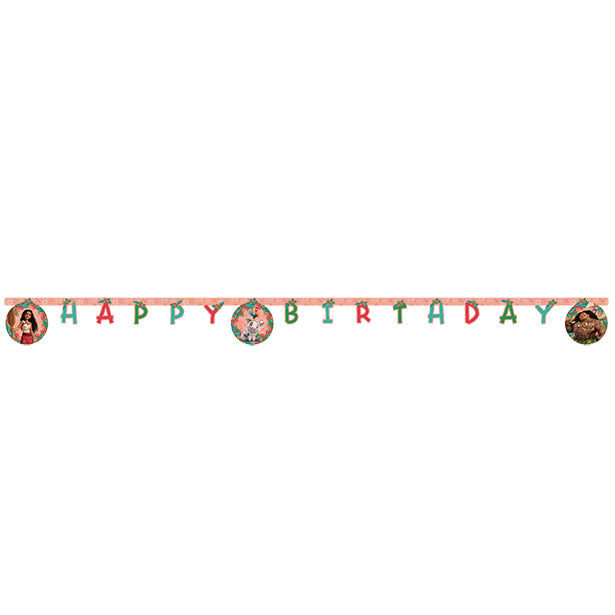 Disney Moana Party Happy Birthday Paper Letter Banner - 2m