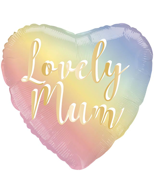 Lovely Mum Ombre Heart Balloon - 18" Foil