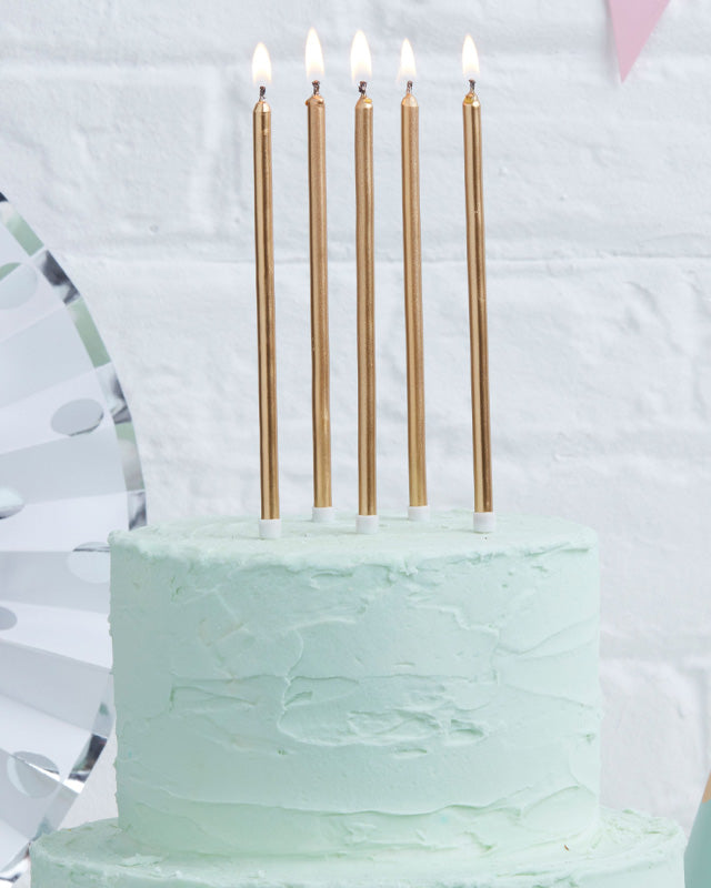 Pick & Mix Gold Tall Candles - 14cm