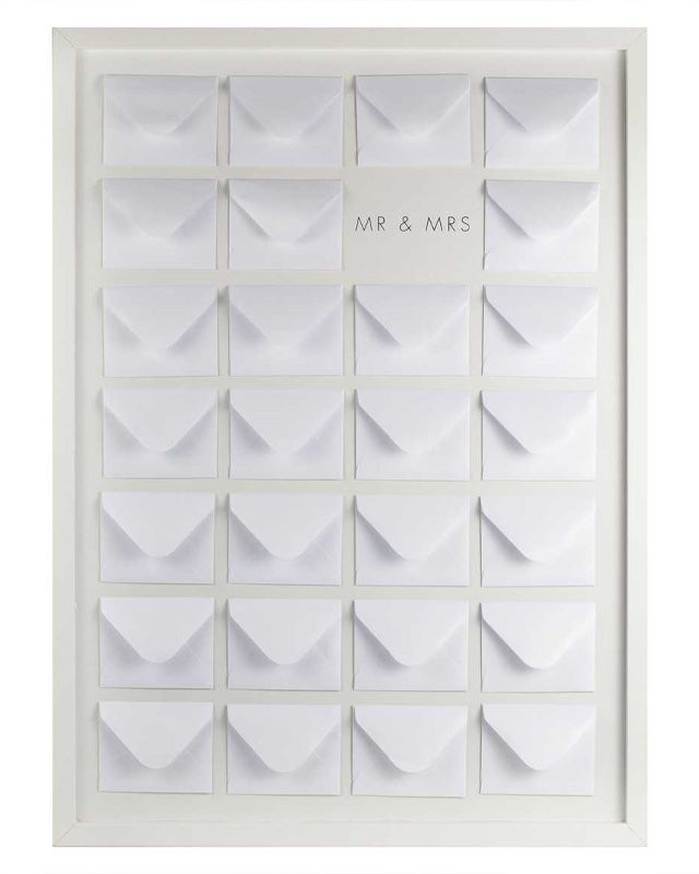 Rustic Romance Wooden Frame and Envelope Wedding Guest Book Alternative - 72cm x 52cm